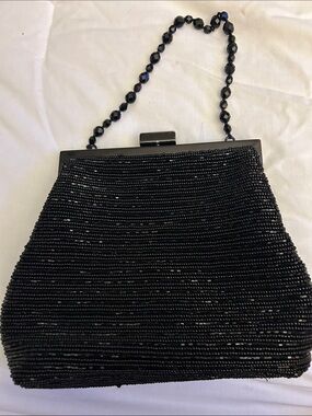 Brighton Black Beaded Evening Wristlet